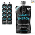 Clean Label Organic Fruit Smoothie Sports Pouches - Healthy Nutrition Drinks Gluten Free Caffeine Free Vegan Kosher Convenient Snacks - Banana Strawberry &amp Blueberry Smoothie – 8 Pouch Pack