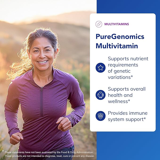 Pure Encapsulations PureGenomics Multivitamin - Supplement to Support Nutrient Requirements of Common Genetic Variations - with Vitamin ABCDE K &amp Minerals - 60 Capsules