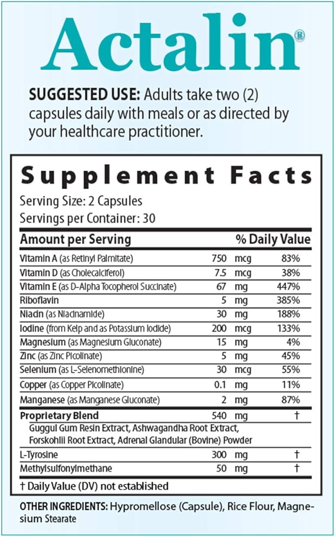Actalin Thyroid Supplement (30 Day Supply)
