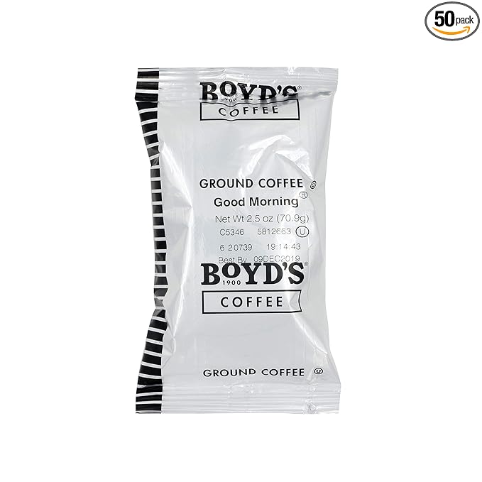 Boyd's Good Morning Coffee - Ground Medium Roast - 2.5 Ounce (Pack of 50)