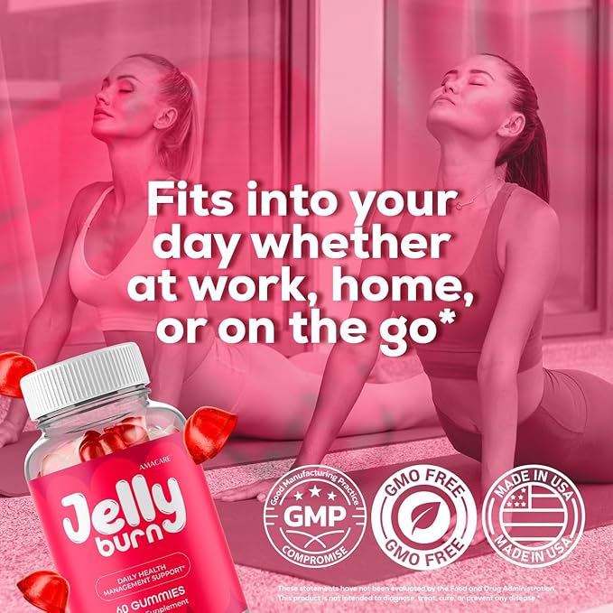 (2 Pack) Jelly Burn Gummies – Advanced JellyBurn Gummy Premium Formula Daily JellyBurnGummies All Natural Maximum Strength Vitamin Support for Overall Health and Wellness 120 Gummies for 2 Months