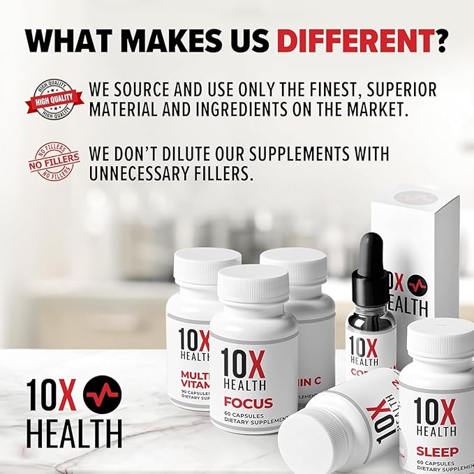 10X Health Berberine Supplement 500mg - Contains Dihydroberberine Supplement for Better Absorption - Supports Cardiovascular &amp Gut Health Supplements for Women &amp Men - 30 Capsules