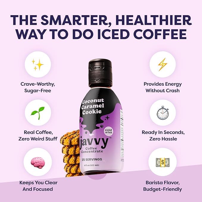 Coffee Concentrate - Limited Release Flavors - Cold Brew Coffee Perfect for Hot or Iced Instant Coffees Hot Drinks Cold Brew Concentrate 35 Servings - Coconut Caramel Cookie