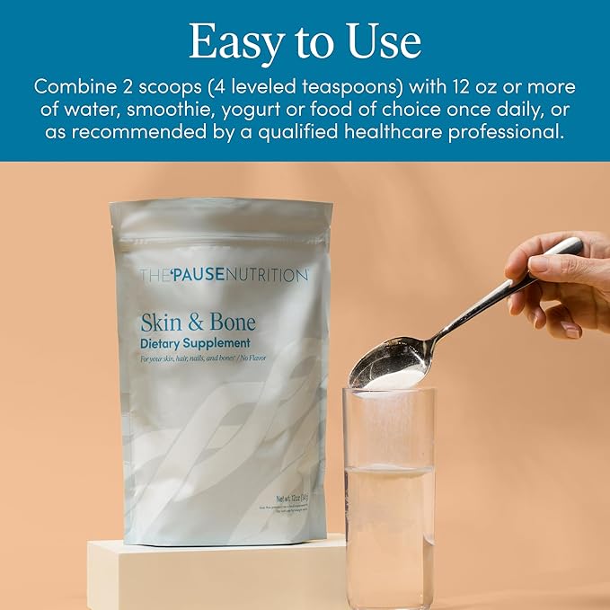The 'Pause Life Skin &amp Bone Verisol &amp Fortibone Collagen Peptides Powder Formula with Hyaluronic Acid and Vitamin C Gluten Free Supplement Skin Nails &amp Hair Support Unflavored Easy