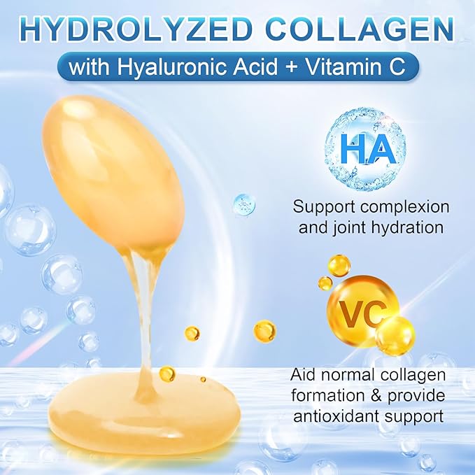 Multi Collagen Peptides for Women &amp Men Hydrolyzed Collagen Peptides-Type I II III V X - with Hyaluronic AcidVitamin CBiotinSupports Skin Hair Nail Non-GMO 280 Softgels