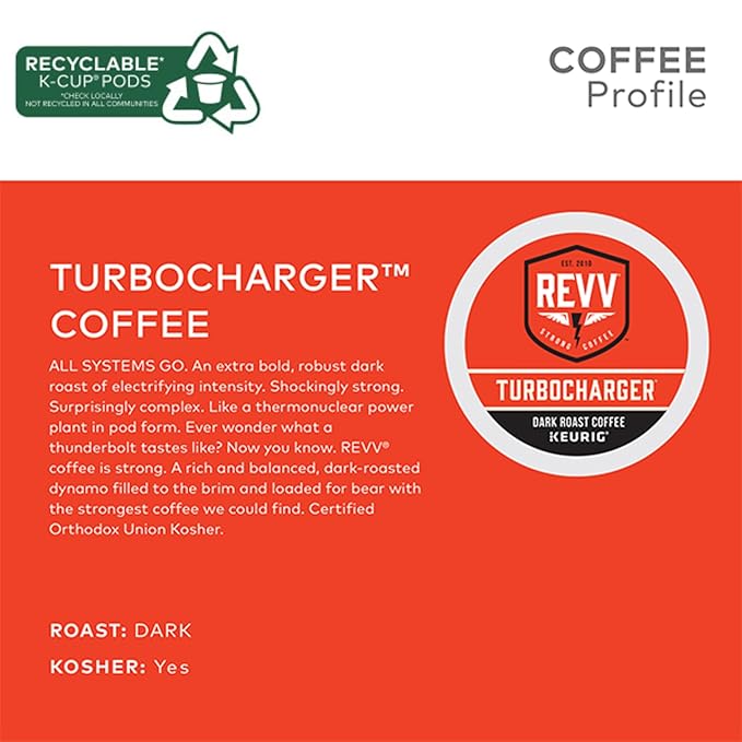 REVV Turbocharger Keurig Single-Serve K-Cup Pods Dark Roast Coffee 96 Count