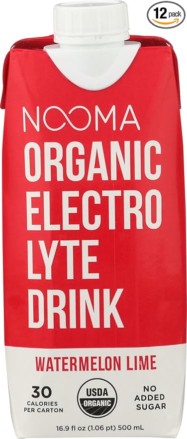 Nooma Organic Electrolyte Drink Watermelon Lime 16.89 Fluid Oz (Pack of 12