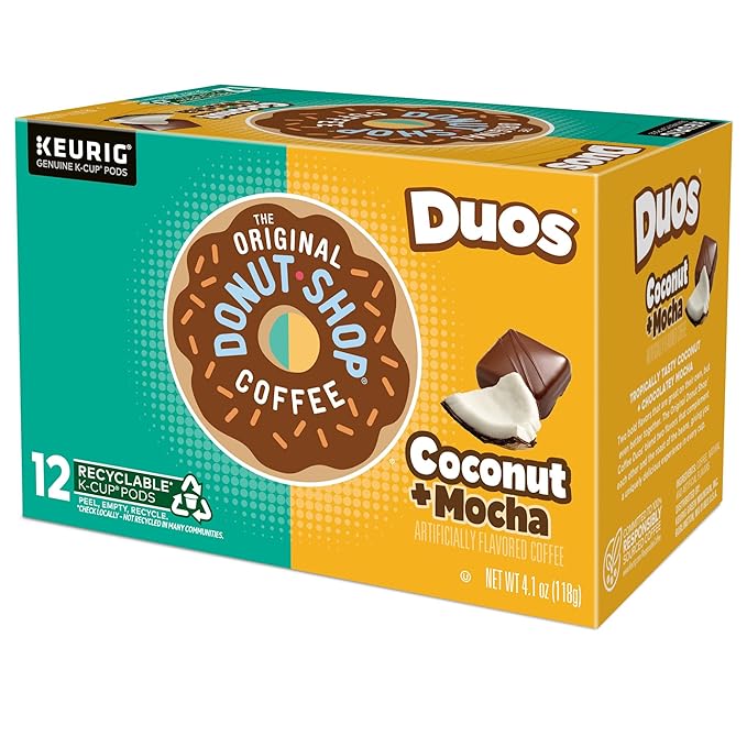 The Original Donut Shop Duos Coconut + Mocha Keurig Single-Serve K-Cup Pods Medium Roast Coffee 72 Count