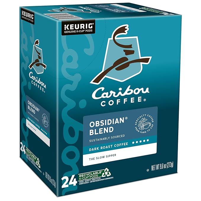 Caribou Coffee Obsidian Keurig Single-Serve K-Cup Pod Medium Roast Coffee 96 Count