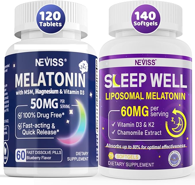 NEVISS Melatonin 50 mg Fast Dissolve Tablets + Melatonin 60mg Softgel