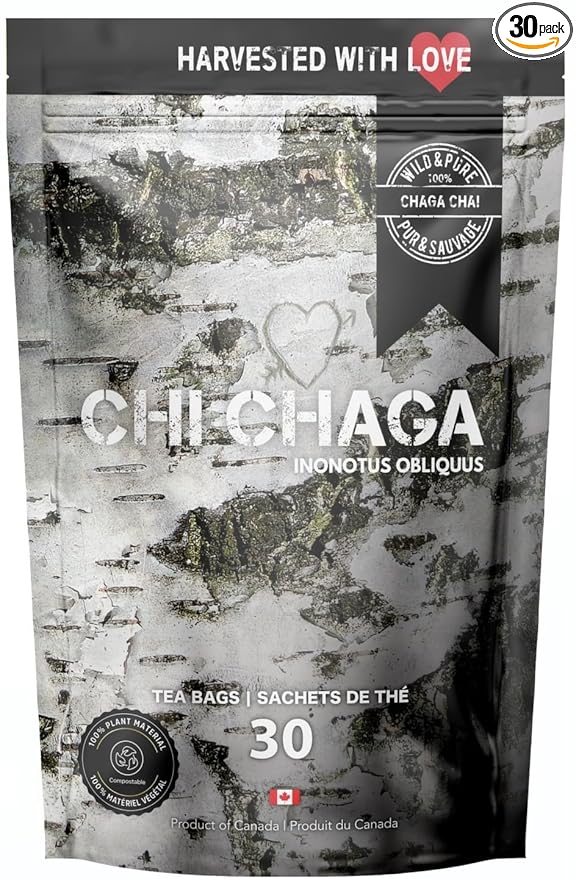 Premium 100% Wild Harvested Chaga - 30 Tea Bags (Chaga Chai)