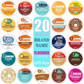 Brand Name Flavored Variety Pack Coffee Pods K Cup Sampler Gift Box - All the Top Brands and Many More - for Brewers -1 box (20 Unique Pods)
