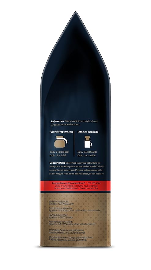 Melitta Espresso BellaCrema Dark Roast Whole Coffee Beans 2 Pound Bag