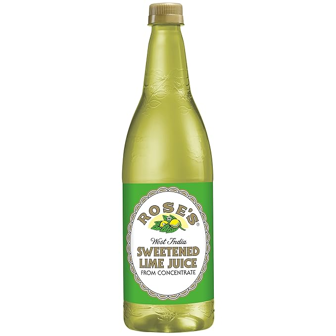 Rose's Sweetened Lime Juice 1 L bottle (Pack of 12) Made with Real Lime Juice Mixer to Add to Cocktails and Non-Alchoholic Drinks Trusted by Bartenders