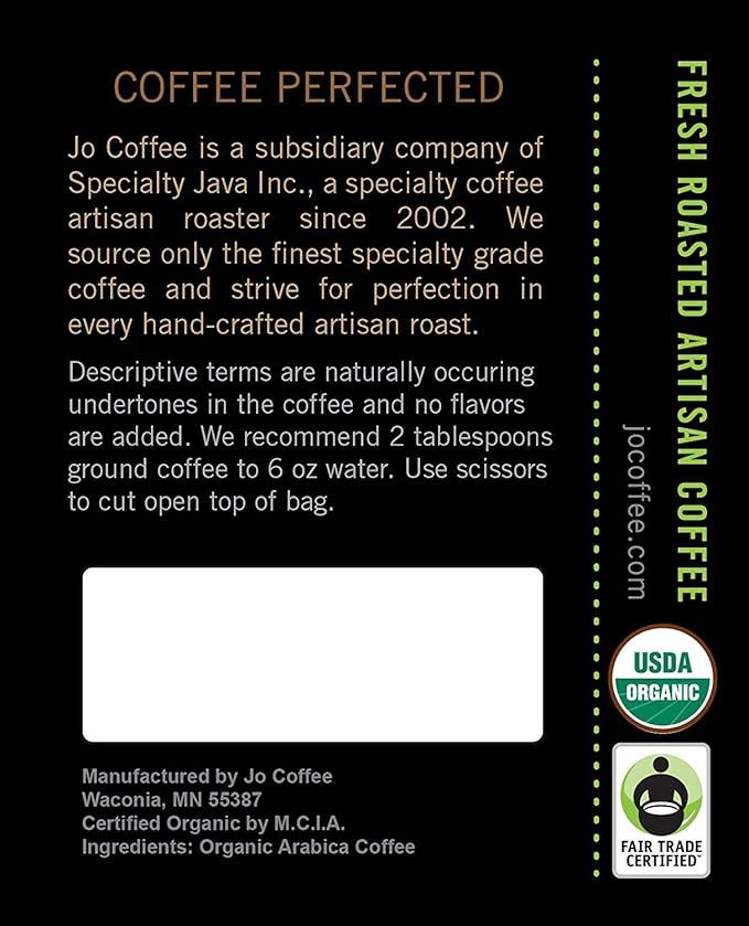NEW YORK JO: 2 lb Medium Dark Roast Organic Ground Coffee Signature Blend 100% Arabica Coffee USDA Certified Organic NON-GMO Fair Trade Certified Gluten Free Gourmet Coffee from Jo Coffee®