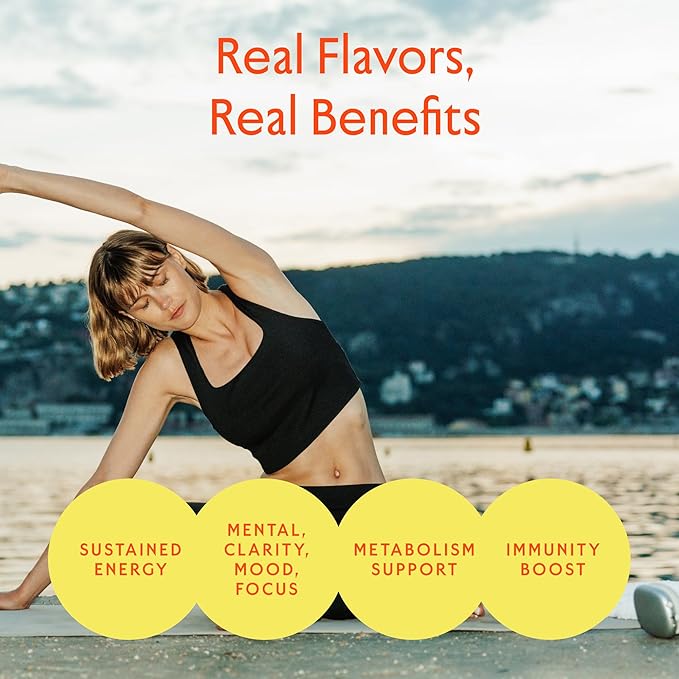 Journée Wellness Energy Drink Natural Caffeine Lion’s Mane L-Theanine 125 mg Caffeine Real Fruit All Natural 0 Added Sugar Cognition Immunity - Soleil Citrus - Tropical Citrus – 12 Pack