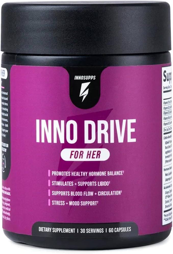 InnoSupps Inno Drive for Her Women’s Healthy Hormone Balance Support Supports Libido Boost Intimacy Energy Mood Weight &amp Immune Support Supplement - 60 Capsules 30 Servings