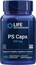 Life Extension PS Caps phosphatidylserine for Cognitive Performance Gluten-Free Non-GMO Vegetarian 100 Capsules