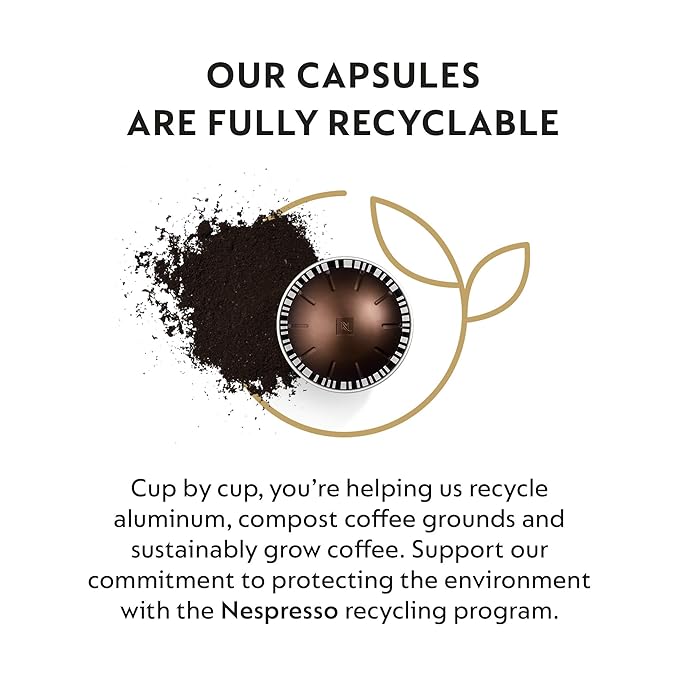 Nespresso Capsules Vertuo Intenso Dark Roast Coffee 30-Count Coffee Pods Brews 7.8oz.
