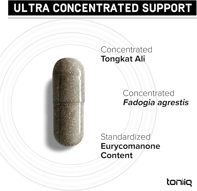 Tongkat Ali Fadogia Agrestis - Ultra High Potency 200:1 Tongkat Ali &amp 30:1 Fadogia Agrestis - 2% Eurycomanone -Third-Party Lab Tested - 120 Capsules