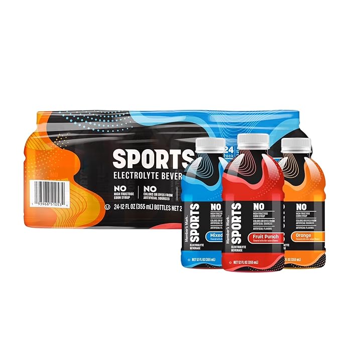 Sports Drink Variety Pack 12 fl oz Bottles (24 Pack) - Electrolyte Hydration - Includes Fruit Punch Mixed Berry and Orange - Rapid Recovery Fuel for Athletes
