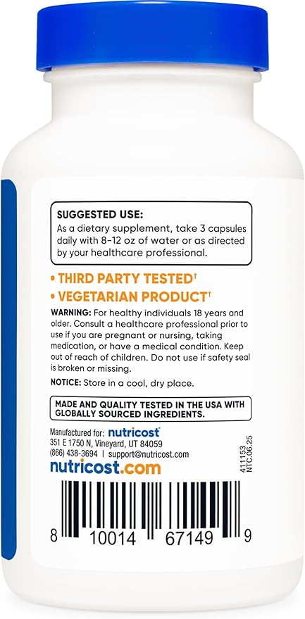 Nutricost Spermidine Wheat Germ Extract Supplement 120 Capsules for 40 Servings Per Bottle - Vegetarian GMO Free
