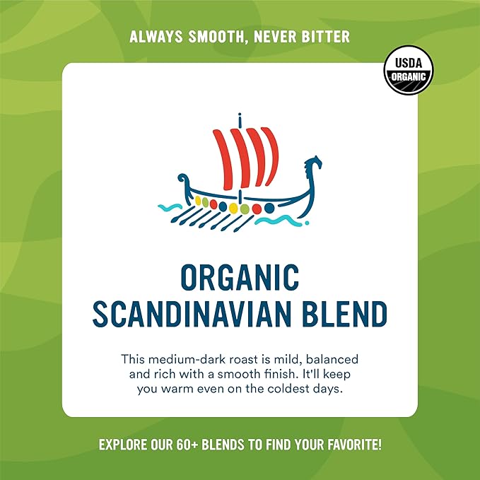 Cameron's Coffee Roasted Whole Bean Coffee Organic Scandinavian Blend 4 Pound