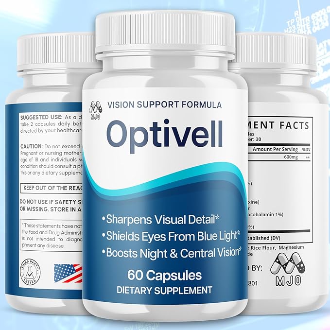 (2 Pack) Optivell Eye Capsules Official Optivell Eye Vitamin Pills with All Natural Ingredients Advanced Vision Formula Supplement Pills Supporting Ocular Health &amp Wellness Naturally (120 Capsul