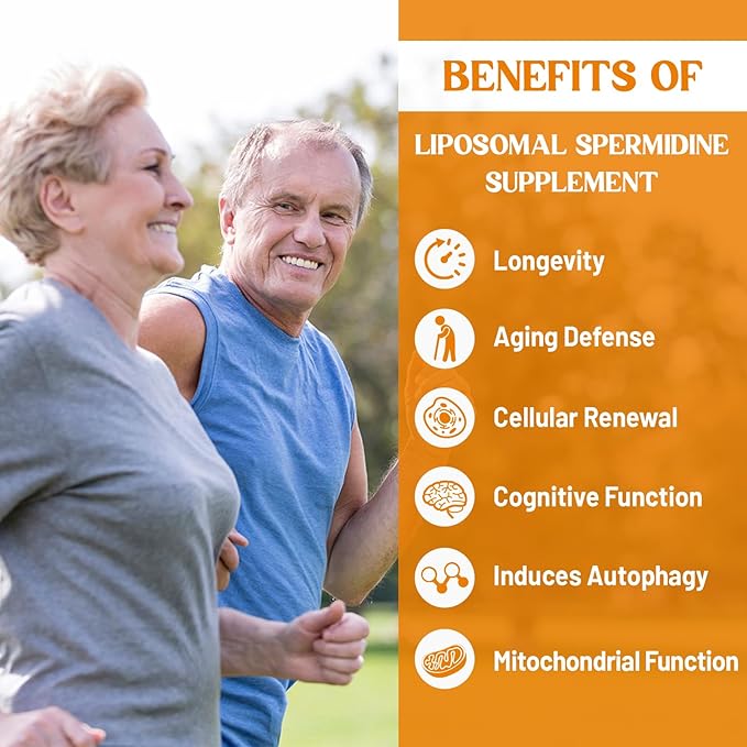 30mg Spermidine Supplement for Men &amp Women High Absorption More Potent Than Spermidine 3HCL - for Cellular Renewal Longevity &amp Cognitive Fermented Wheat Germ Extract Pure &amp Natural 6