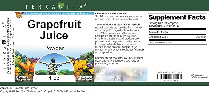 Grapefruit Juice Powder (4 oz ZIN: 521736)
