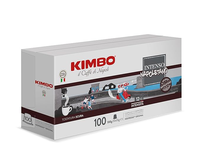 KIMBO Espresso Capsules Compatible with Nespresso original machines (Intenso Napoletano 100 regular capsules)
