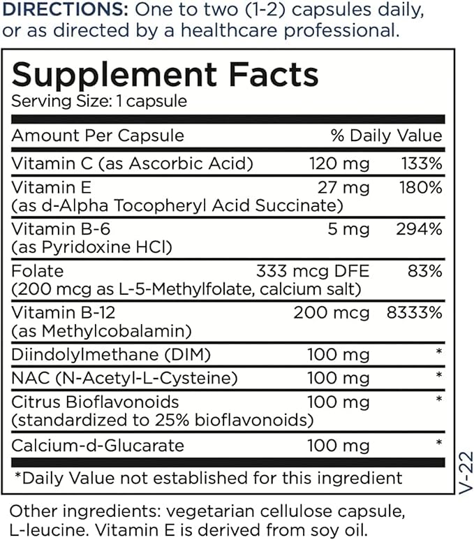 Metabolic Maintenance DIM Complex - Supports Estrogen Metabolism - DIM with NAC and Calcium D Glucarate - 60 Servings - 60 Capsules