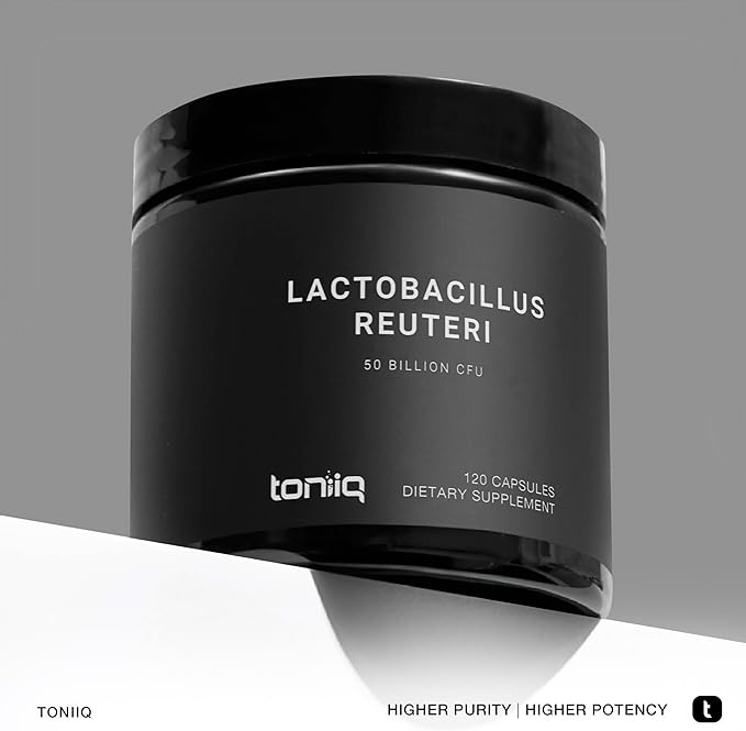 Toniiq 50 Billion CFU Lactobacillus Reuteri Probiotic 50mg per Serving - L Reuteri Probiotics - Highest CFU Count Lactobacillus Reuteri Probiotic - 120 Vegetarian Capsules - 120 Servings