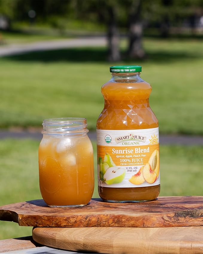 Smart Juice Organic Sunrise Blend Juice - 32 fl oz glass - (Pack of 6) 100% Juice