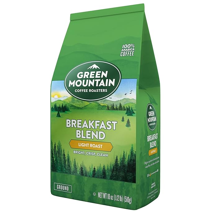 Green Mountain Coffee Roasters Breakfast Blend Ground Coffee Bagged 18 oz (Pack of 2)