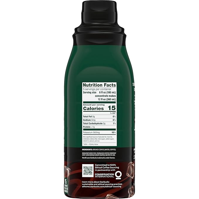 Starbucks Cold Brew Coffee ConcentrateSignature Black Iced Coffee32 fl oz(Pack of 5)