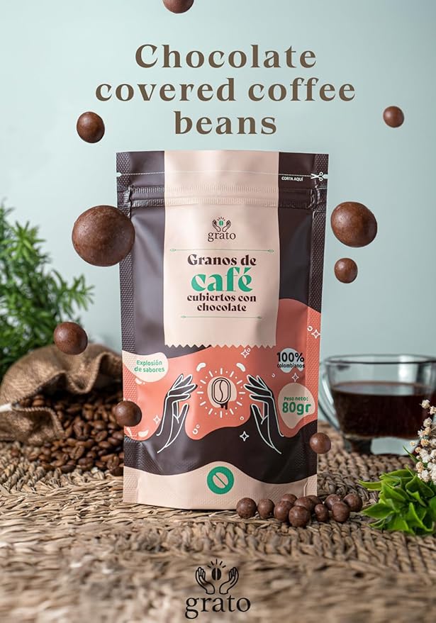Grato Specialty Coffee Kit – Whole Bean (250g) + Chocolate-Covered Beans (80g) | Premium Colombian Coffee &amp Gourmet Snack