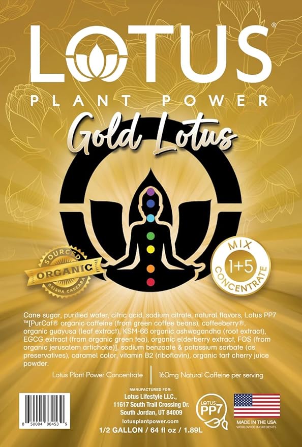 Lotus Energy Drink Concentrate 64 fl oz (White &amp Gold) Pack of 2