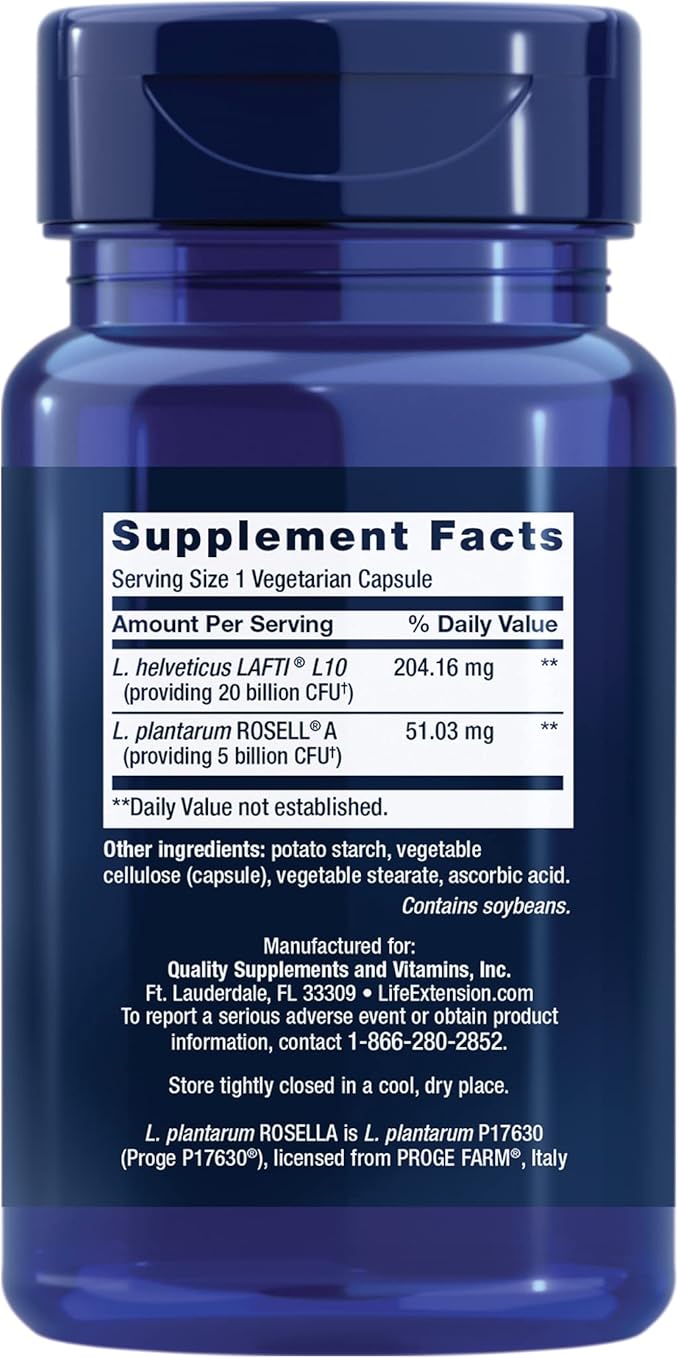 Life Extension FLORASSIST® Probiotic Women's Health Vaginal Health Digestive Health Immune Health Gluten-Free Non-GMO Vegetarian Once-Daily Formula 30 Capsules