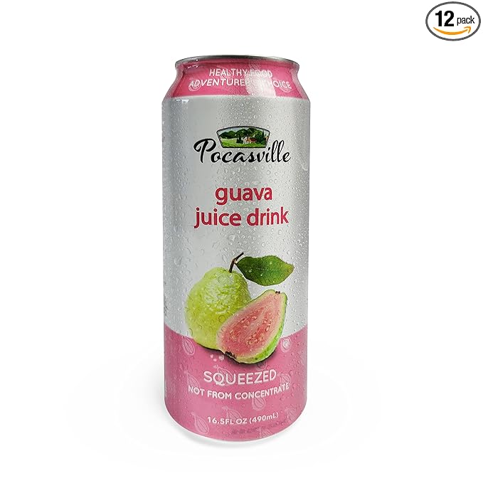 Pocasville Fruit Juices 16.5 Fluid Ounce (Pack of 12) (Guava)