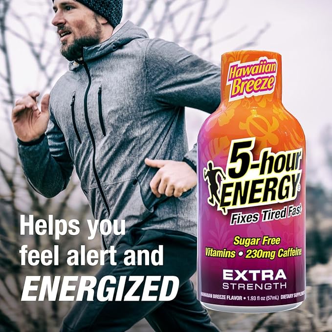 5-hour ENERGY Extra Strength Shots Hawaiian Breeze Flavor 1.93 oz. 30 Count (30 Bottles – Single Flavor Hawaiian Breeze)