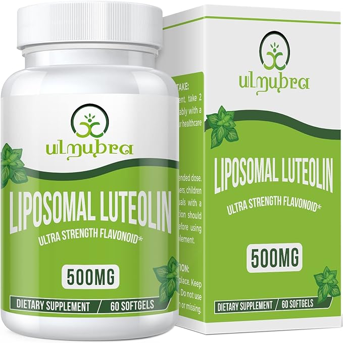 Liposomal Luteolin 500MG Maximum Absorption Potent Flavonoid 60 Softgels Luteolin Supplement Non-GMO Gluten Free