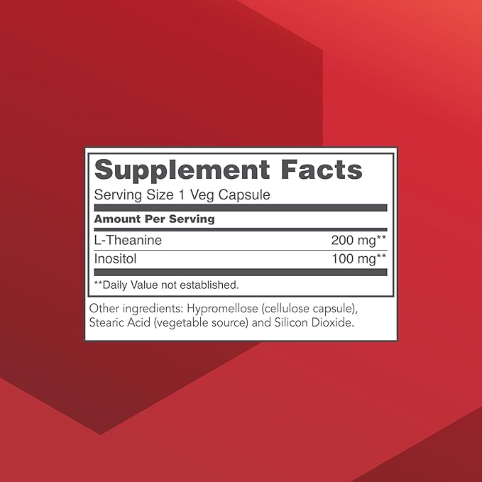 PROTOCOL FOR LIFE BALANCE L-Theanine 200mg - Normal Stress Relief - Non-Drowsy - 60 Veg Caps