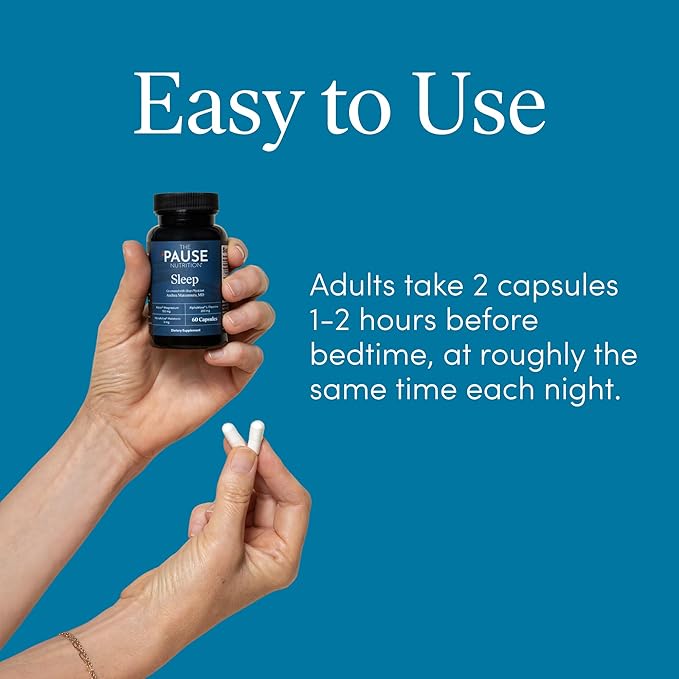 The 'Pause Life Sleep Supplement Non Habit Forming Nighttime Blend of Magnesium MicroActive Melatonin &amp L Theanine Sleep &amp Relaxation Support for Men &amp Women Gluten Free 60 Capsules