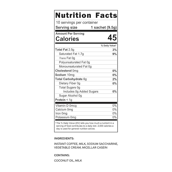 Saccha Coffee Zero Sugar Korean Instant Stick Coffee – First Grade Milk Medium Roast Sweet Latte 10 Sticks Diet-Friendly No Cholesterol All-in-One Mix (50 50 Sachets)