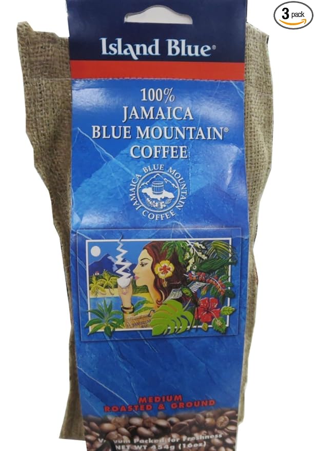 Island Blue -100% Blue Mountain Ground Coffee - 3-16oz bags