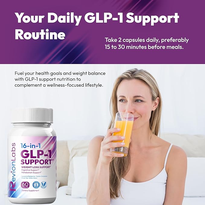 GLP-1 Support Weight Loss Supplement - Natural Appetite Suppressant for Women Men - Berberine Support Activate Hunger Control Curb Cravings Boost Metabolism Fat Burn &amp Gut Health