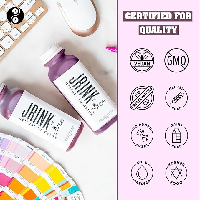 JRINK by Purée Organic Can’t Be Beet Juice Raw Beet Blend Cold Pressed Vegetable and Fruit Drink Healthy Detox Cleanse Organic Cold Press Juice Gluten-Free Energy Boost 16oz Bottles Pack of 12