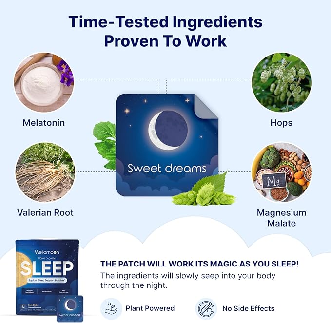 Wellamoon Ultimate Sleep Bundle – Lavender Pillow Spray &amp 3-Pack Extra Strength Sleep Patches (84 Patches Total) – Long-Lasting Nighttime Support with Melatonin &amp Valerian