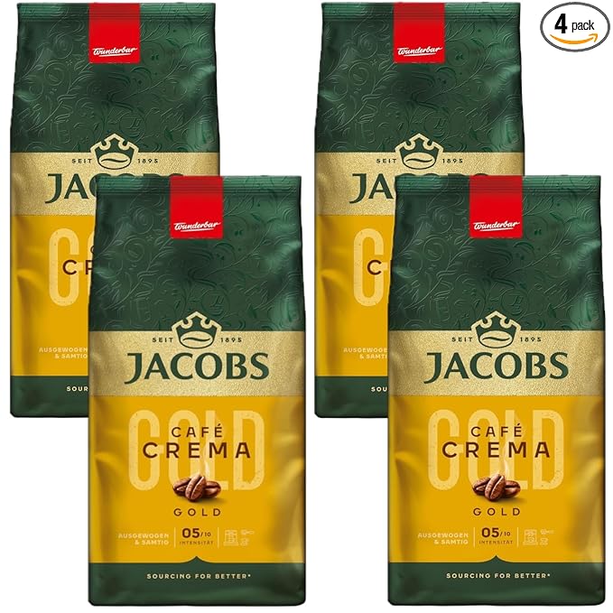 Jacobs Crema Whole Bean Coffee 1000 Gram / 35.2 Ounce (Pack of 4)